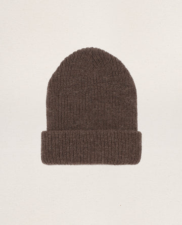 The Natural Alpaca Beanie. -- Brown