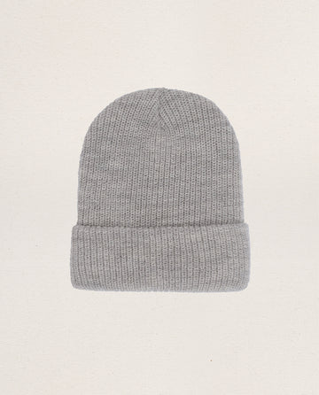 The Natural Alpaca Beanie. -- Heather Grey