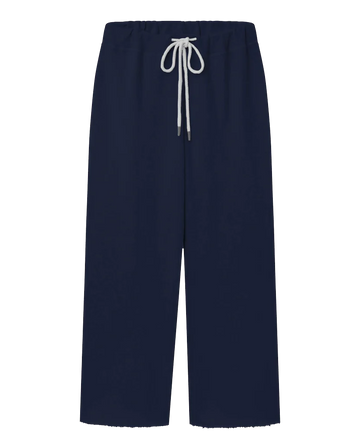 The Wide Leg Cropped Sweatpant. -- True Navy SWEATPANTS THE GREAT. FALL 23 KNITS