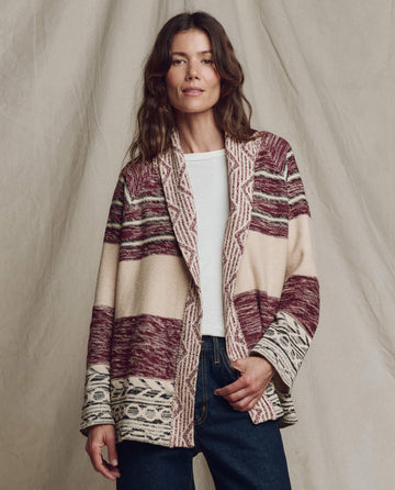 The Riding Cardigan. -- Rusted Red Multi
