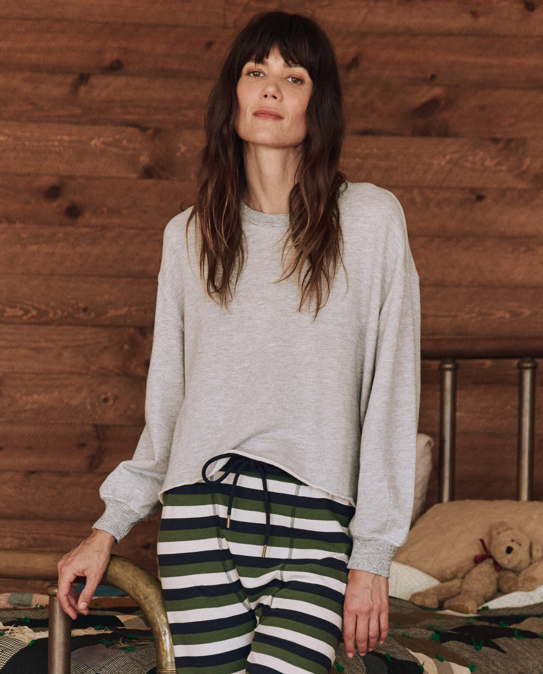 The Sleep Cut Off Sweatshirt. -- Light Heather Grey – The Great.
