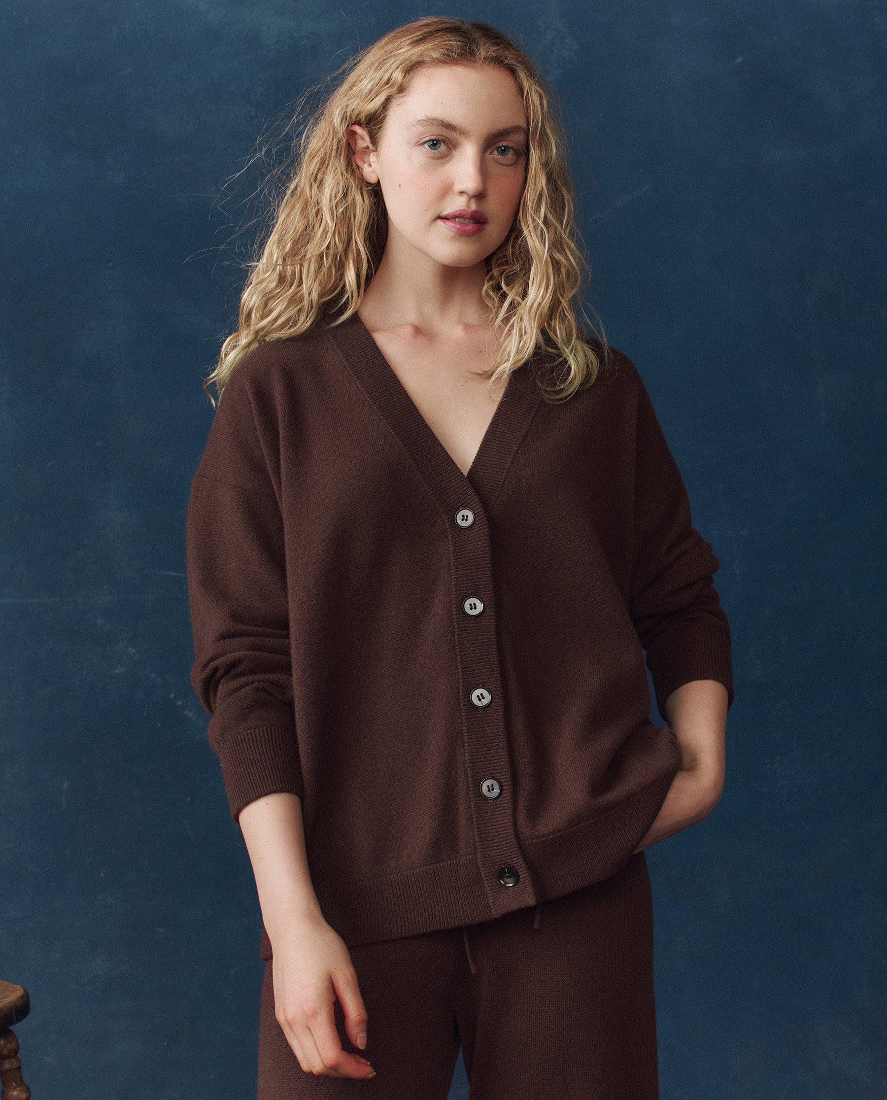 The Cashmere Slouch Cardigan. -- Chocolate – The Great