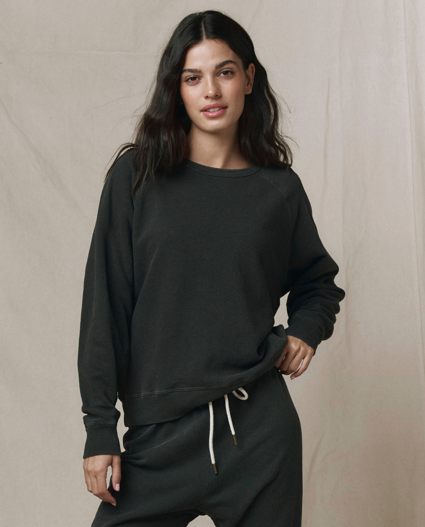 The College Sweatshirt. - Washed Black - THE GREAT. – The Great.
