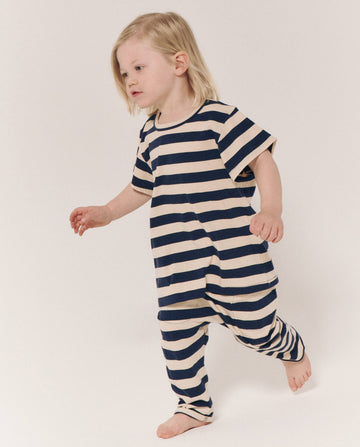 The Little Boxy Crew. Novelty -- Navy and Cream Scholar Stripe TEES THE GREAT. PS24 LITTLE
