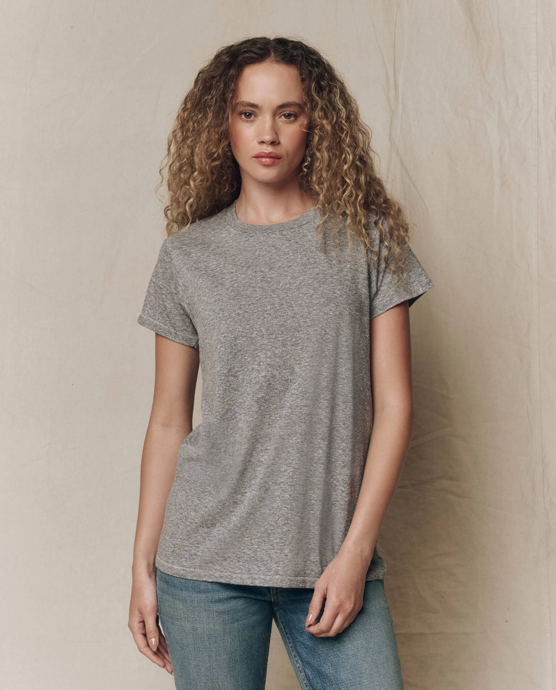 The Slim Tee. - Heather Grey - THE GREAT. – The Great.