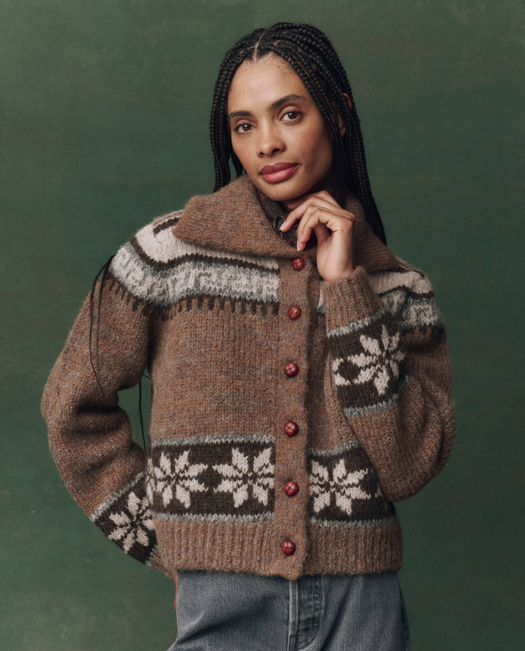 Knitted Cardigan The Great Fair Isle Lodge Cardigan The Nordic