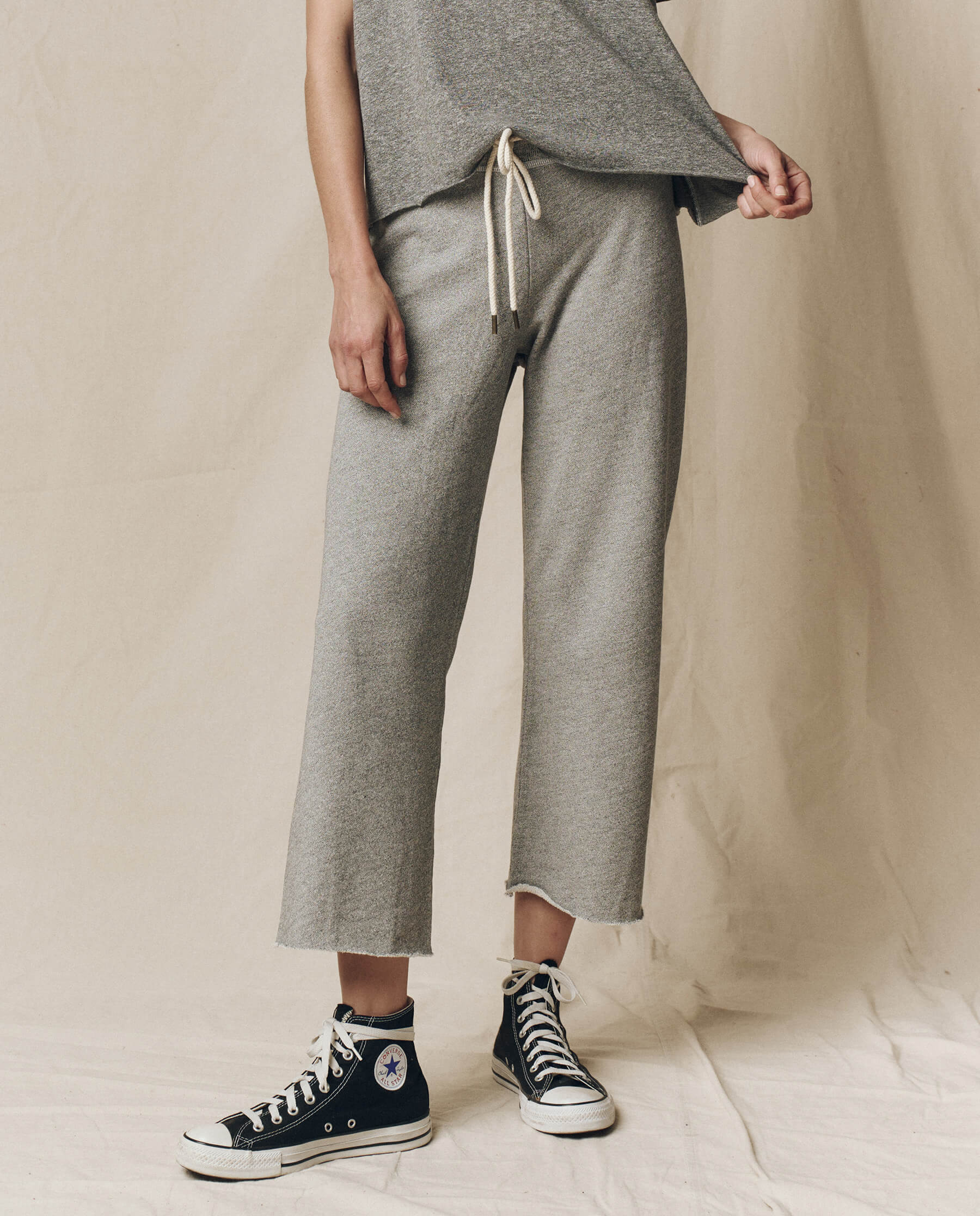 The Wide Leg Cropped -- Varsity Grey – The