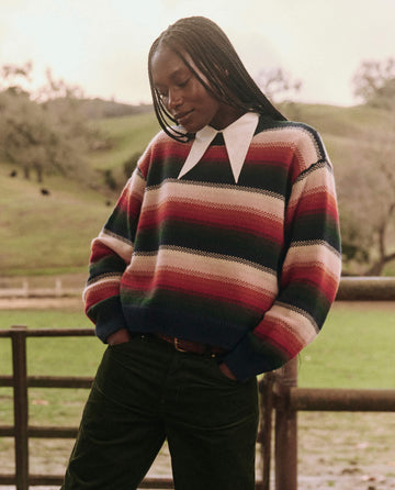 The Bubble Pullover. -- Reflection Stripe SWEATERS THE GREAT. FALL 24 D2