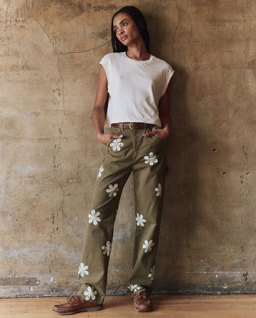 The Carpenter Pant with Daisy Stamp. -- Army BOTTOMS THE GREAT. PF24 STAMP CHASE