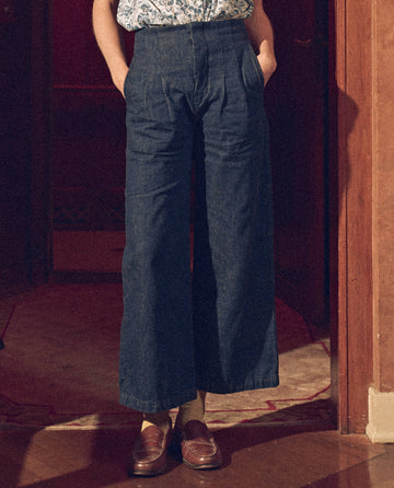 The Sculpted Trouser. -- Rinse Wash DENIM BOTTOMS THE GREAT. SP24 D2