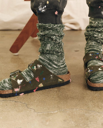 Arizona Thyme Birkenstock with Paint. -- Thyme with Bright Multi Paint SHOE THE GREAT. HOL 23 BIRKENSTOCK