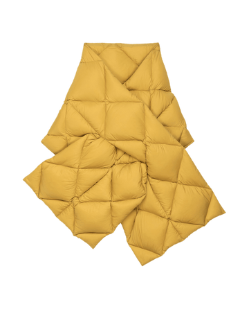 The Down Quilted Puffer Scarf. -- Goldenrod SCARVES THE GREAT. FALL 24 TGO