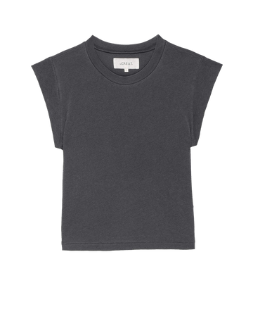 The Peak Shoulder Tee. -- Washed Black TEES THE GREAT. FALL 22 KNITS