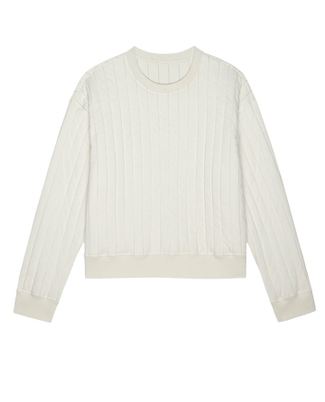 The Reversible Quilted Avalanche Sweatshirt. -- Chalk JACKET THE GREAT. FALL 24 TGO