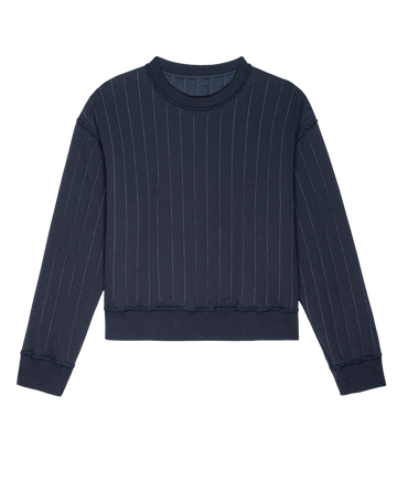 The Reversible Quilted Avalanche Sweatshirt. -- Midnight JACKET THE GREAT. FALL 24 TGO