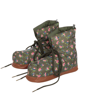 The Down Quilted Puffer Slipper. -- Cypress Basin Floral SHOE THE GREAT. FALL 24 TGO