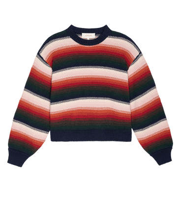 The Bubble Pullover. -- Reflection Stripe SWEATERS THE GREAT. FALL 24 D2