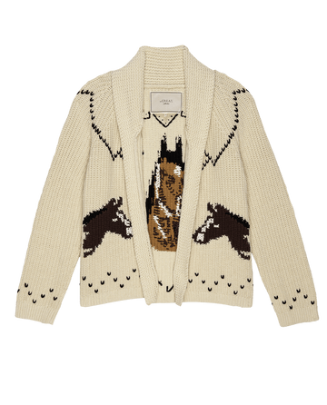The Horse Lodge Cardigan. -- Cream SWEATERS THE GREAT. FALL 24 COLLECTORS