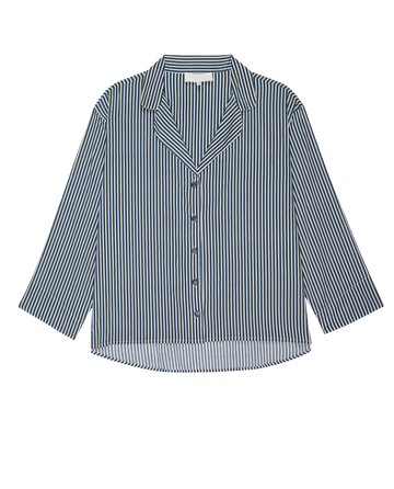 The Pajama Shirt. -- Horizon Stripe SLEEP TOP THE GREAT. FALL 24 SLEEP