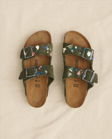 Arizona Thyme Birkenstock with Paint. -- Thyme with Bright Multi Paint SHOE THE GREAT. HOL 23 BIRKENSTOCK