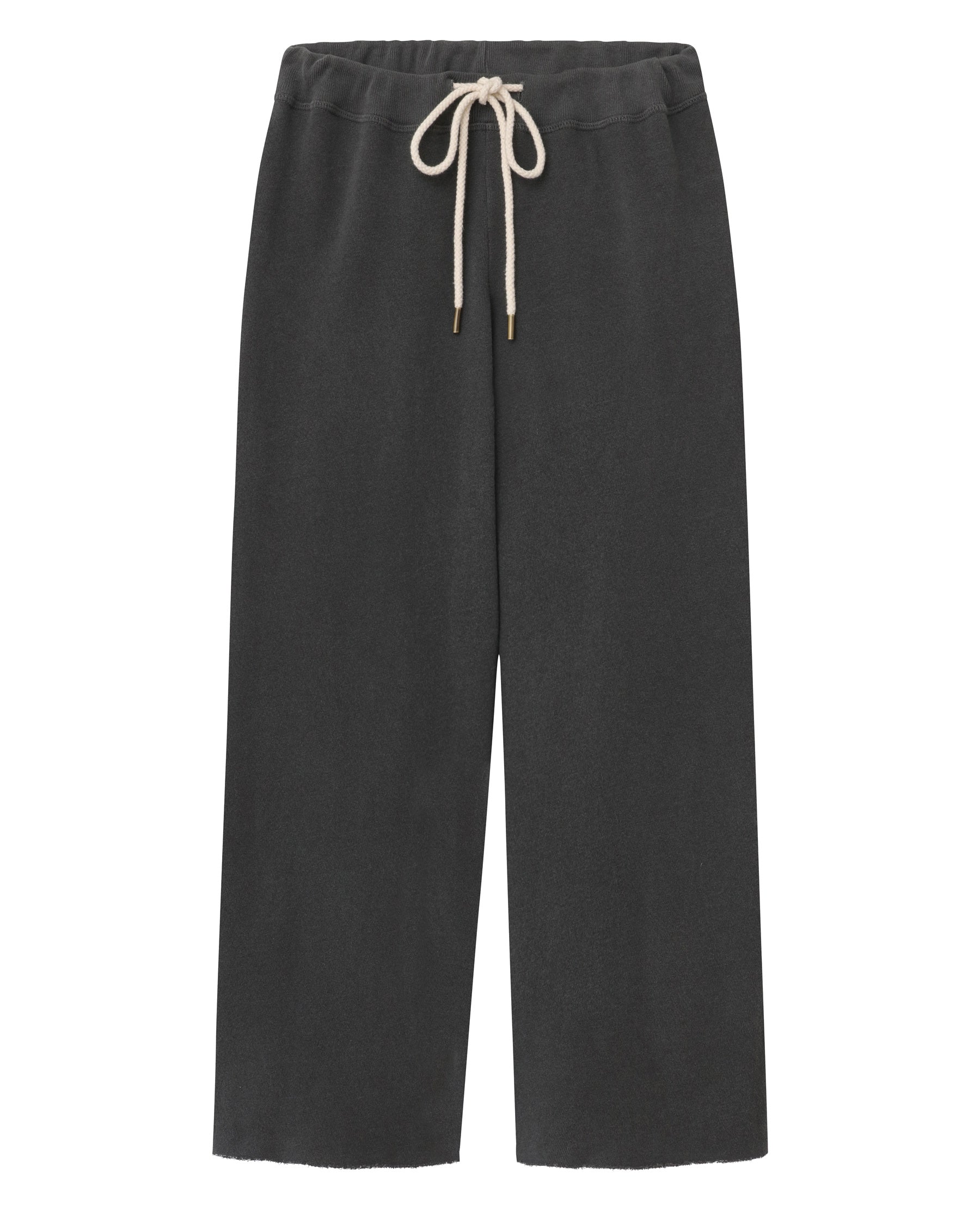 The Wide Leg Cropped Sweatpant. -- WASHED BLACK SWEATPANTS THE GREAT. CORE KNITS