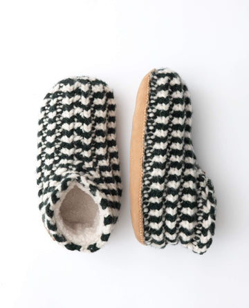 The Bootie Slipper. -- Black And Cream Stripe SLEEP SLIPPER THE GREAT. HOL 23 SLEEP