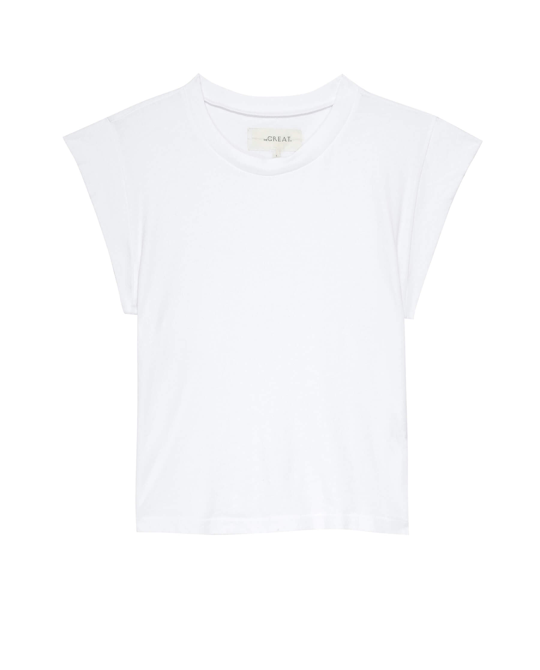 The Peak Shoulder Tee. -- True White TEES THE GREAT. FALL 22 KNITS