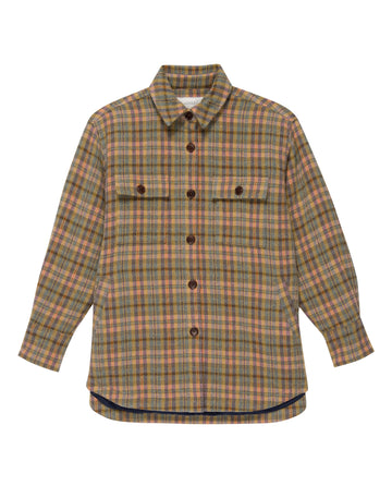 The State Park Shirt Jacket. -- Army and Peach Plaid SHIRTS THE GREAT. PS23 SALE
