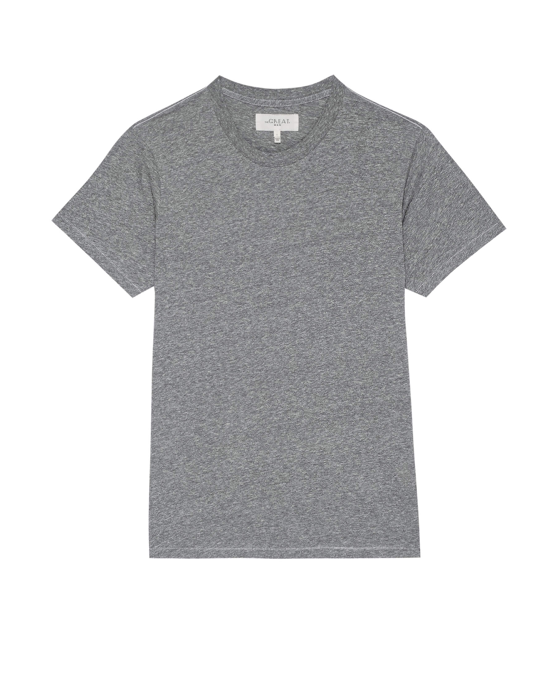 The Men's Boxy Crew. -- HEATHER GREY TEES THE GREAT. MAN