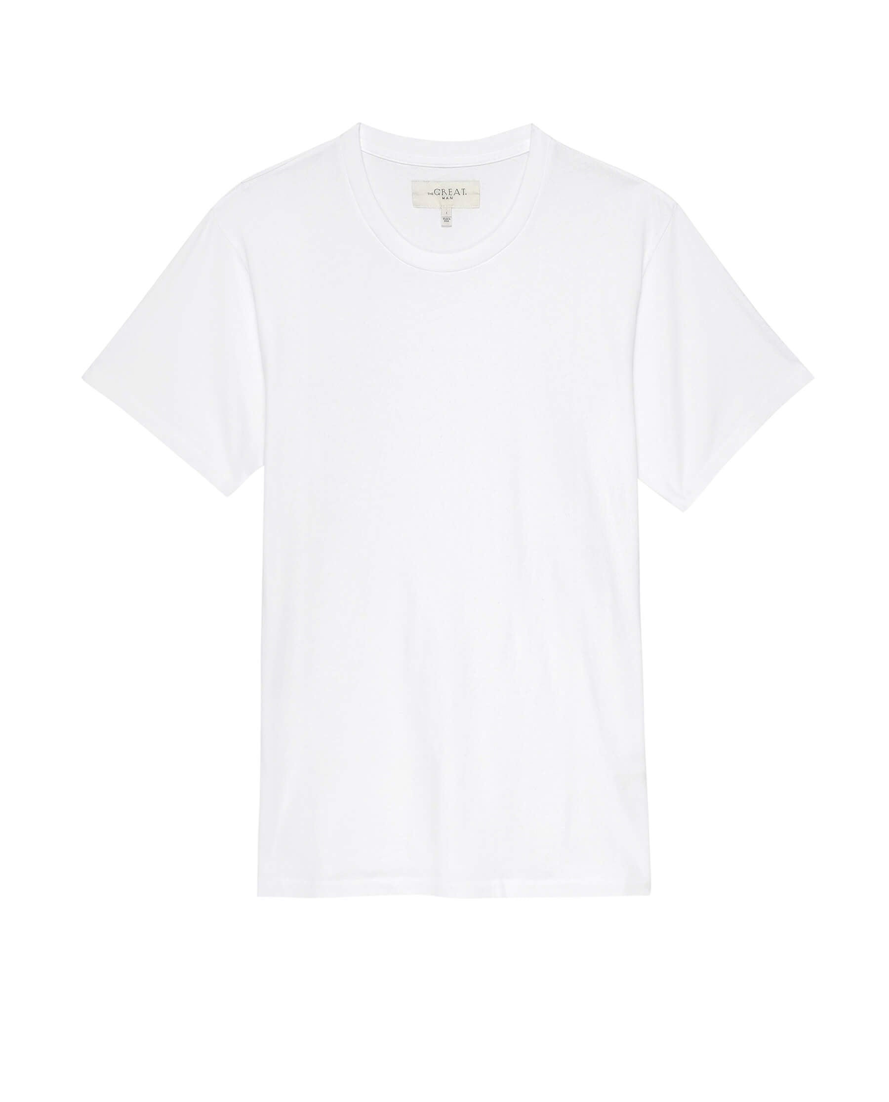 The Men's Boxy Crew. -- TRUE WHITE TEES THE GREAT. MAN