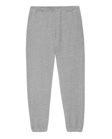 The Men's Stadium Sweatpant in Varsity Grey by THE GREAT. HOL 21 MENS is a stylish pair of sweatpants that features an elastic waistband and cuffs, perfectly blending modern comfort with vintage athleticwear style.