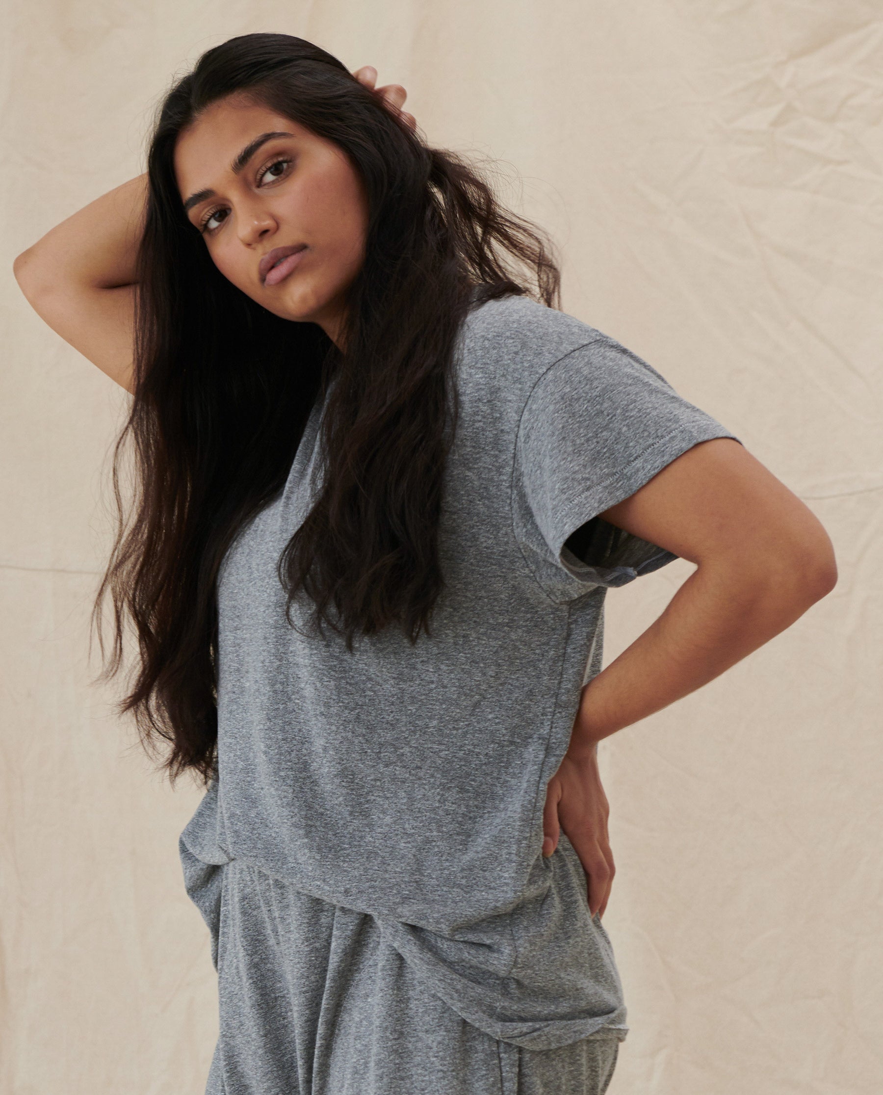 The Boxy Crew. Solid -- Heather Grey TEES THE GREAT. CORE KNITS