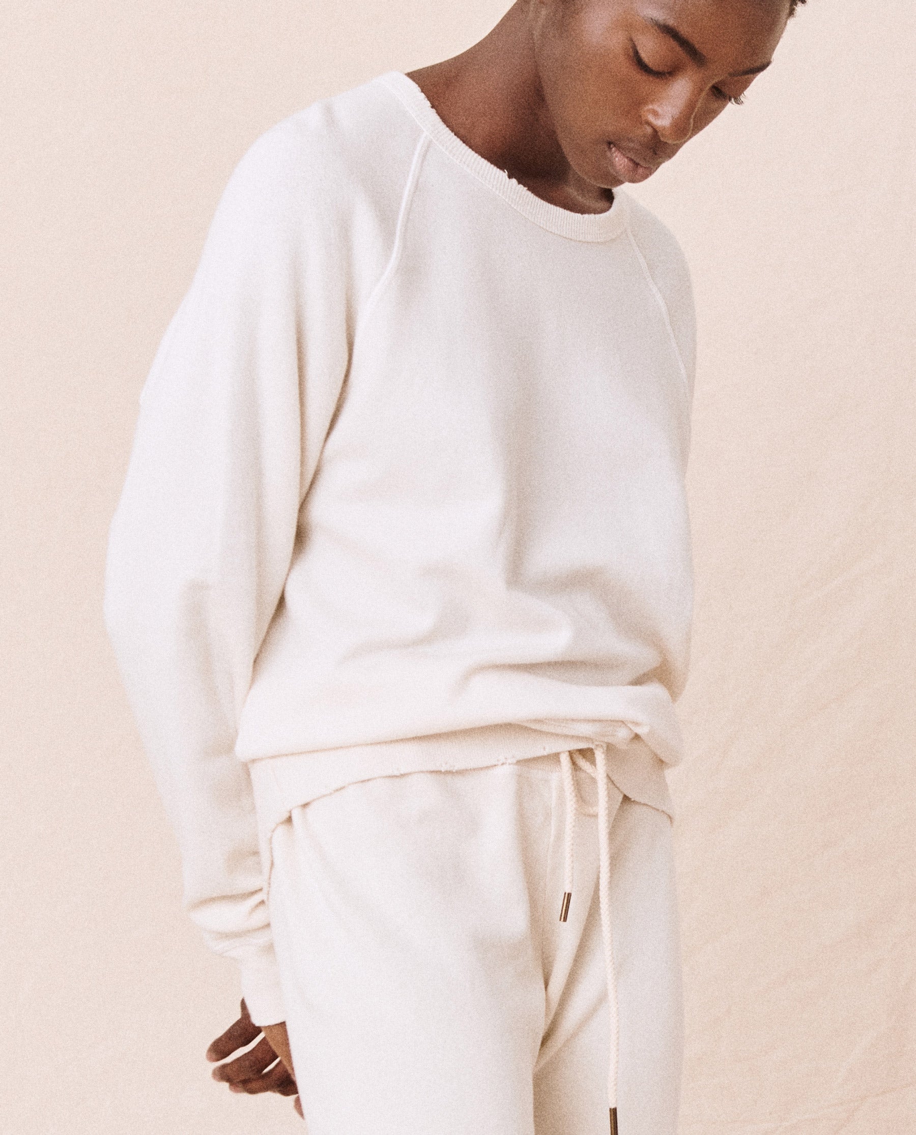 The College Sweatshirt. Solid -- Washed White SWEATSHIRTS THE GREAT. CORE KNITS