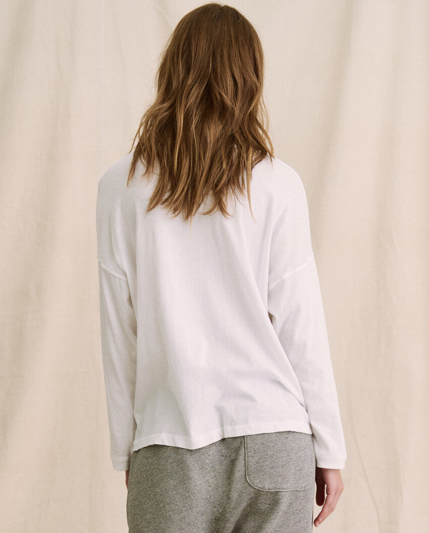 The Shrunken Henley. -- True White TEES THE GREAT. CORE KNITS