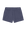 The Micro Terry Swing Short by THE GREAT. SU25 MICRO TERRY in Vintage Blue features an elastic waistband, relaxed fit, and soft microterry fabric, shown laid flat on a white background.