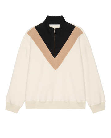 The Colorblock Plush Chalet Sweatshirt. -- Washed White – The Great.