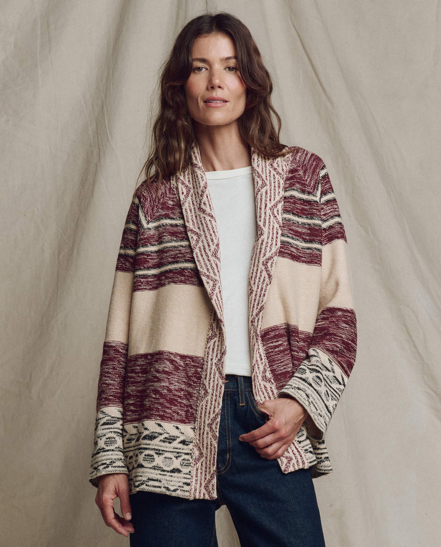 The Riding Cardigan. -- Rusted Red Multi
