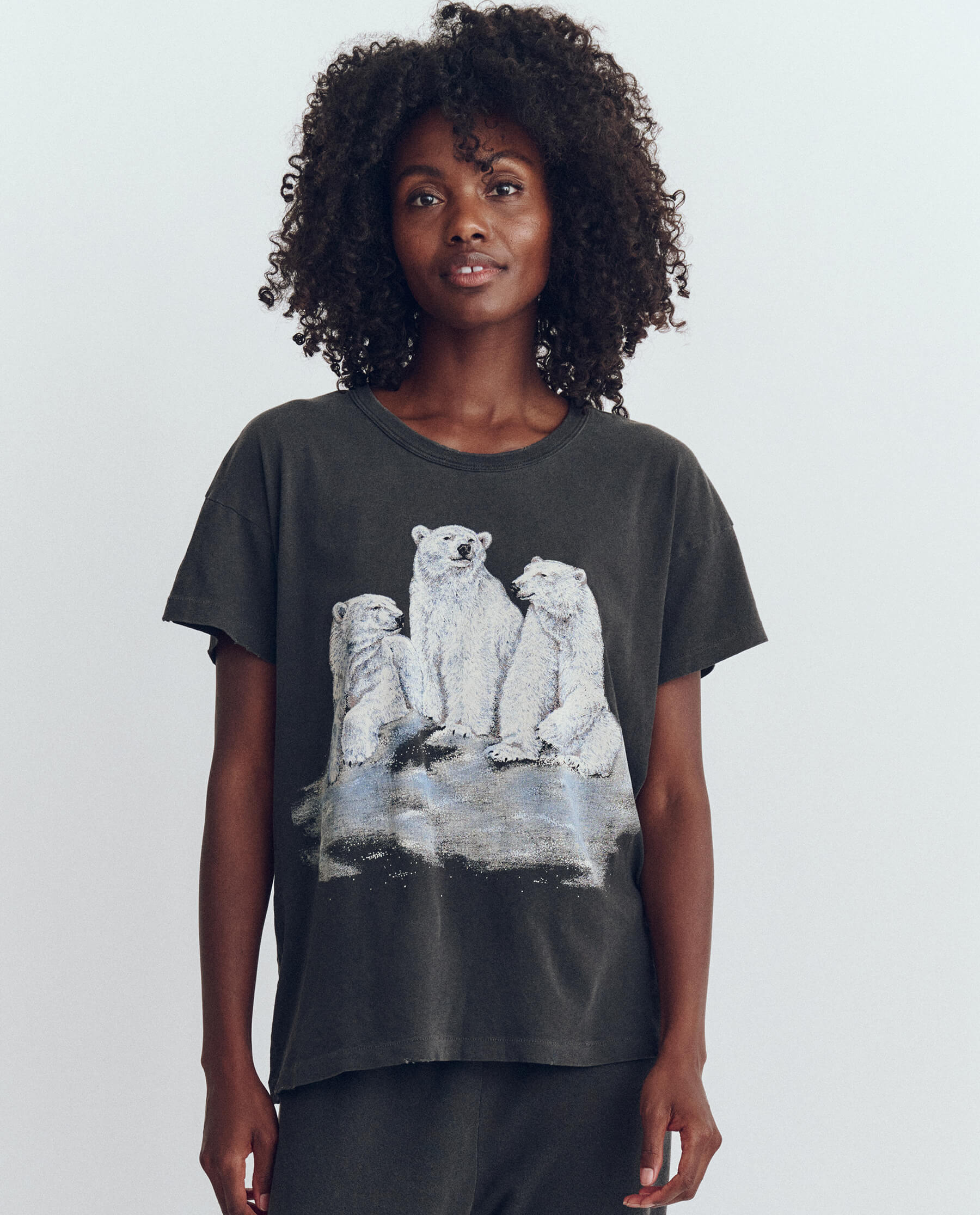 The Boxy Crew. Graphic -- Washed Black with Polar Bear Graphic