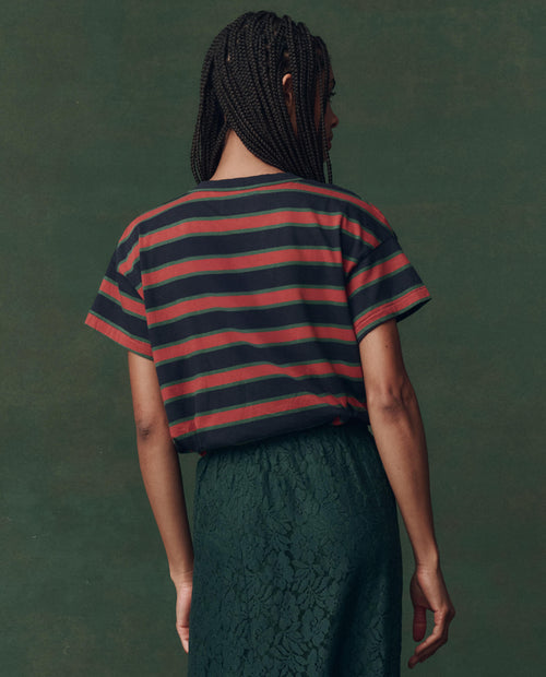 The Boxy Crew. Novelty -- Navy Bridle Stripe