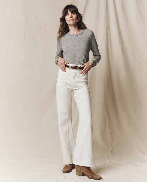 The Long Sleeve Slim Tee. Solid -- Heather Grey