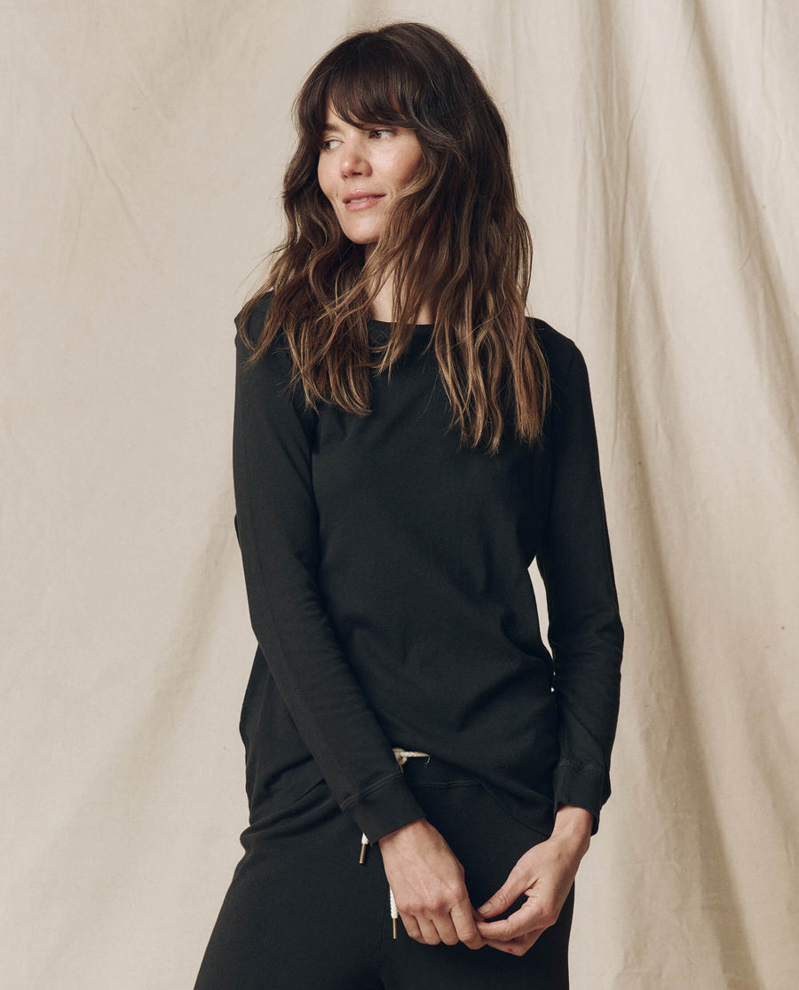 The Long Sleeve Slim Tee. Solid -- Almost Black