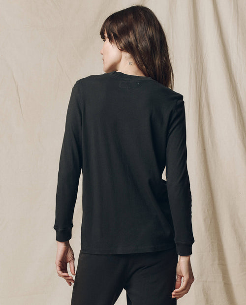 The Long Sleeve Slim Tee. Solid -- Almost Black