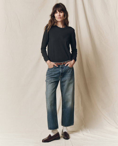 The Long Sleeve Slim Tee. Solid -- Almost Black