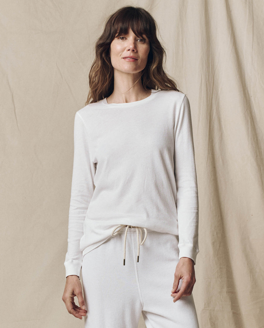 The Long Sleeve Slim Tee. Solid -- True White