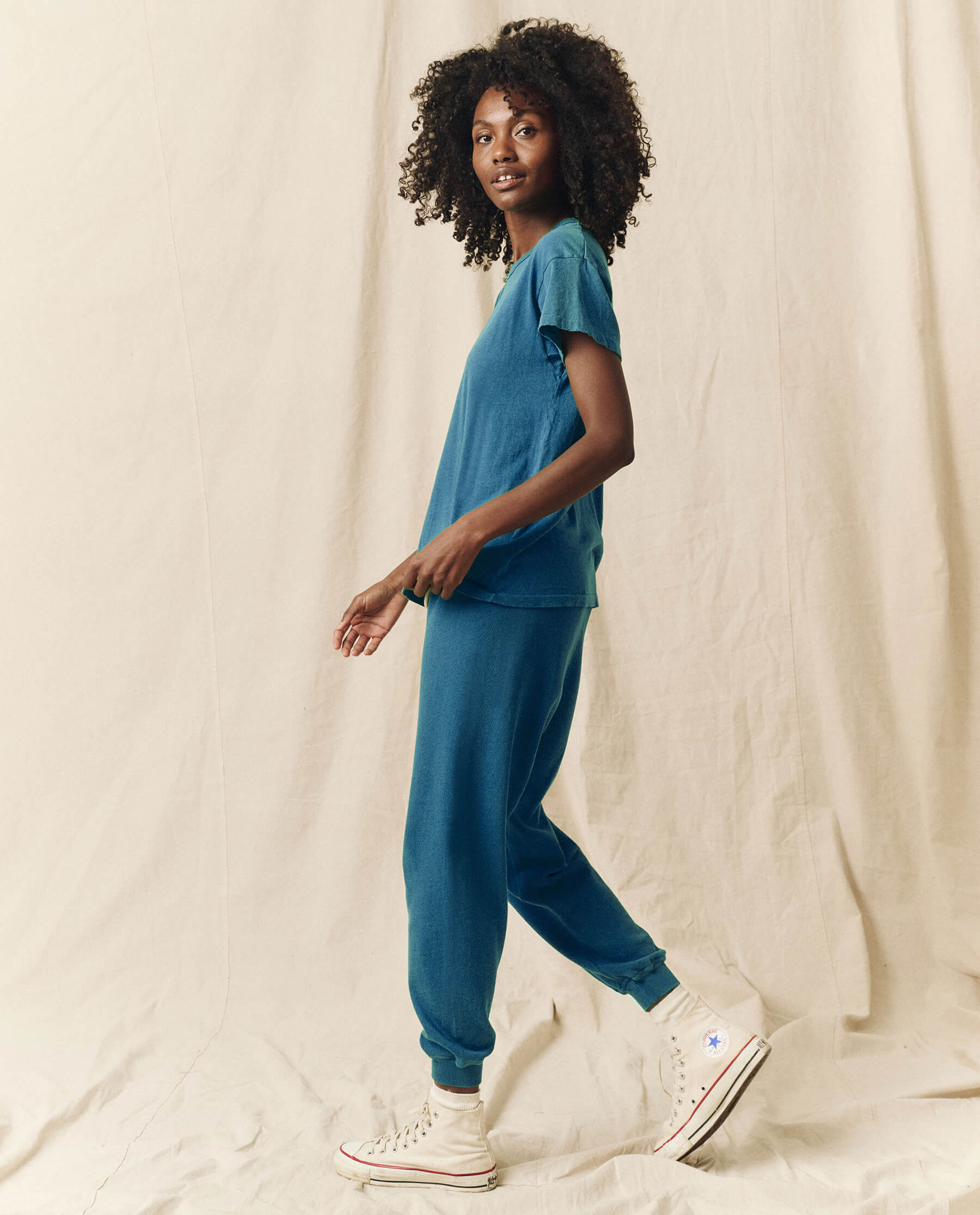 The Boxy Crew. Solid -- Glacier Blue TEES THE GREAT. HOL 23 KNITS