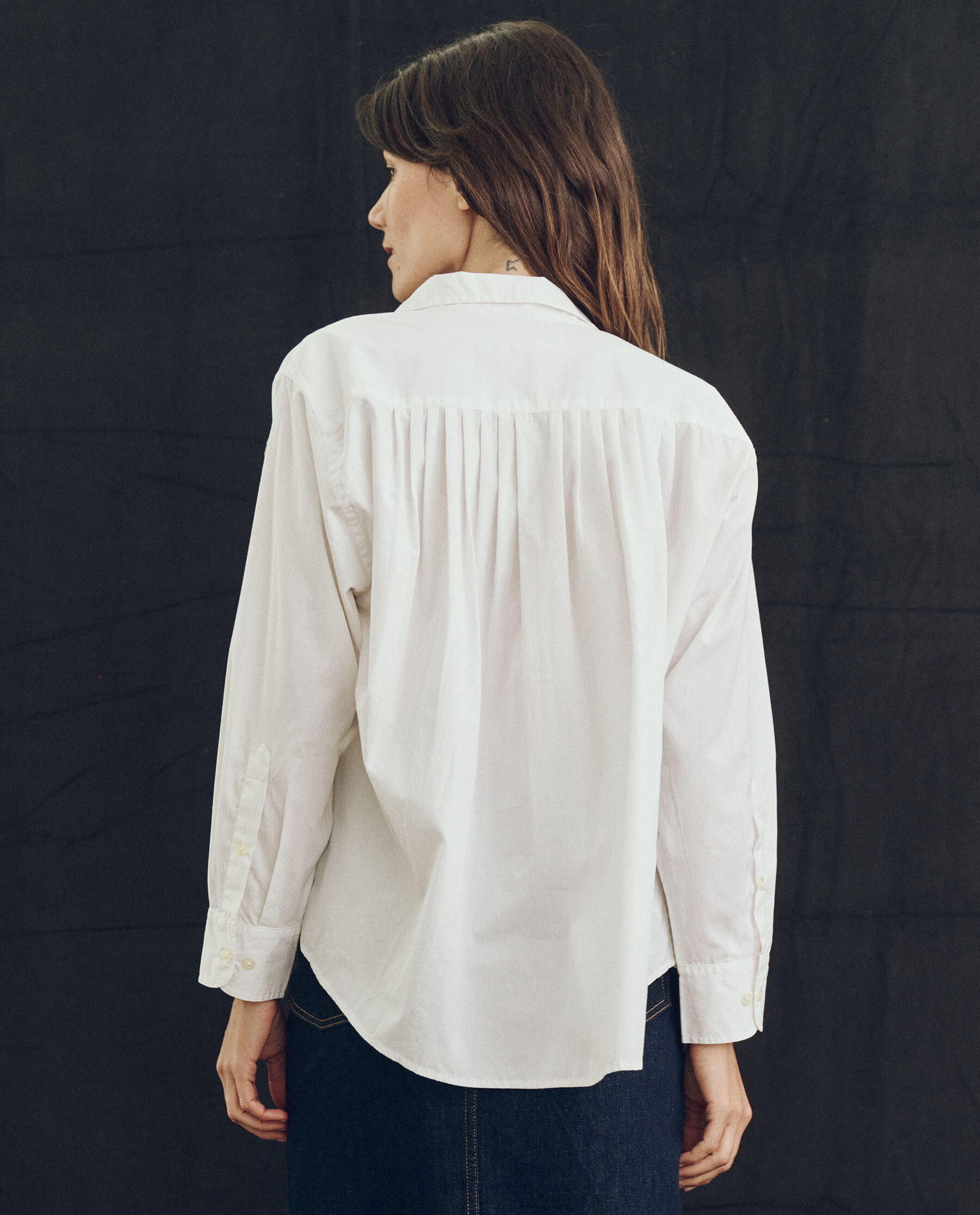 The Society Top. -- True White SHIRTS THE GREAT. SP24 POPLIN