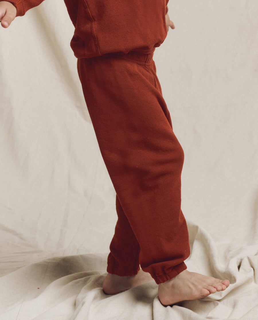 The Little Stadium Sweatpant. Solid -- Brick