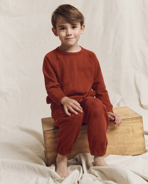 The Little Stadium Sweatpant. Solid -- Brick