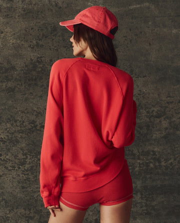 The Fleece Slouch Sweatshirt. Solid -- Bright Red