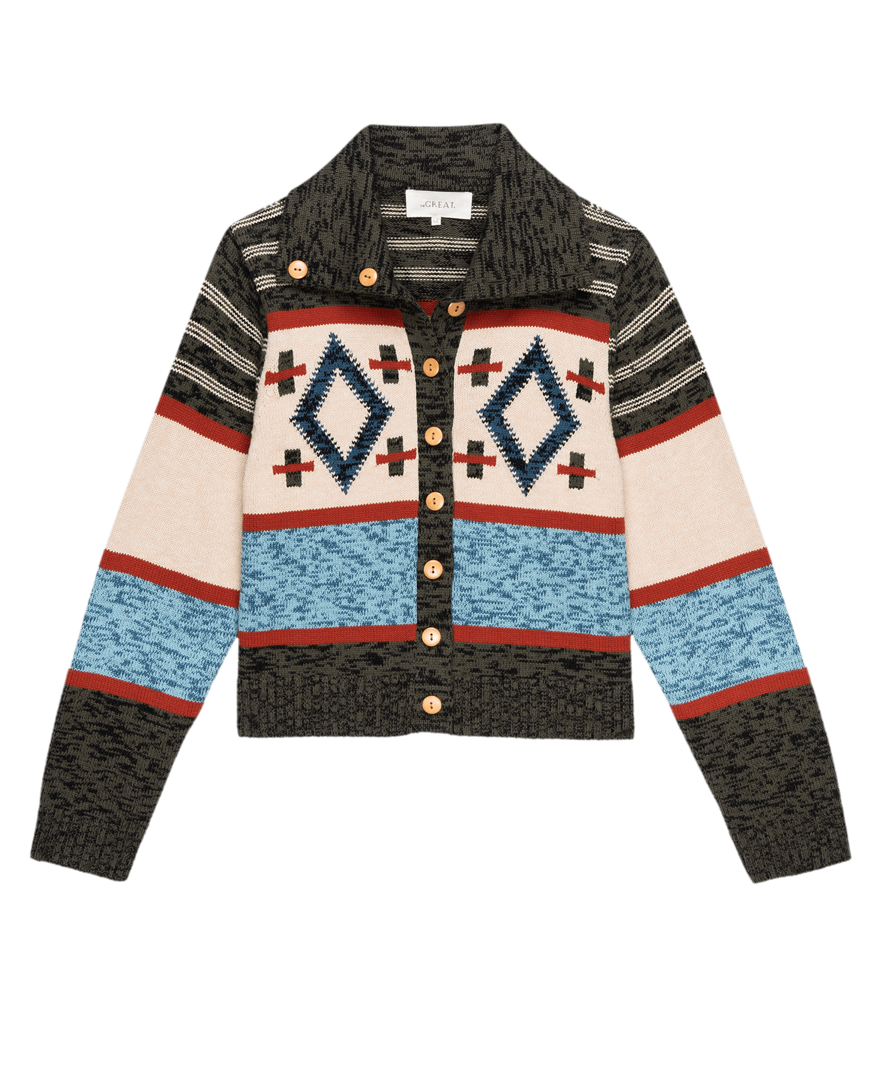 The Southwest Cardigan. -- Americana Multi SWEATERS THE GREAT. PF24